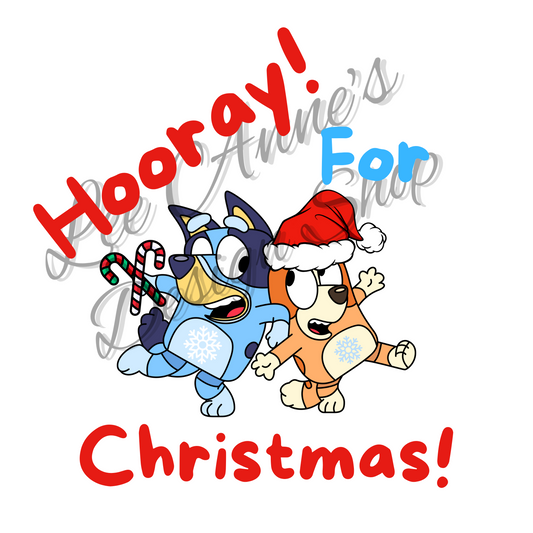 Blue Dog Chistmas Sublimation
