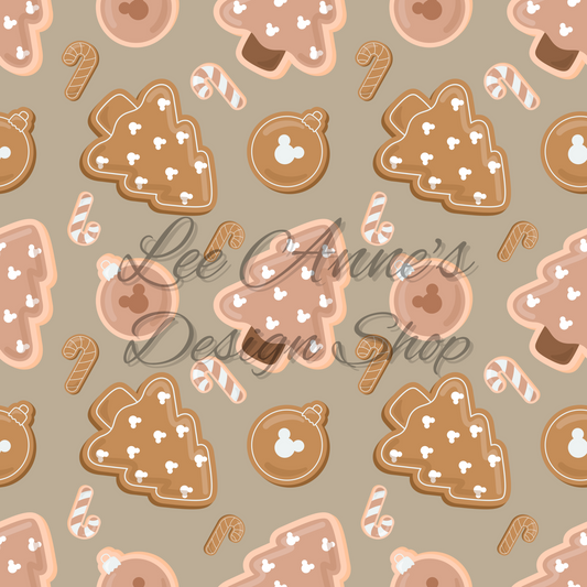 Magical Mouse Christmas, Mouse cookies neutral Seamless