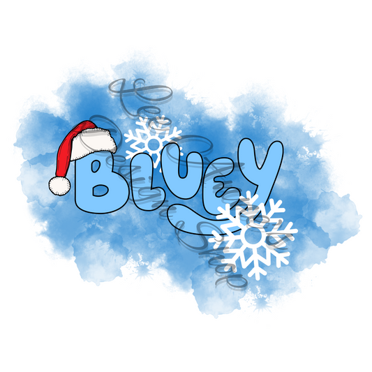 Blue Dog Chistmas Sublimation
