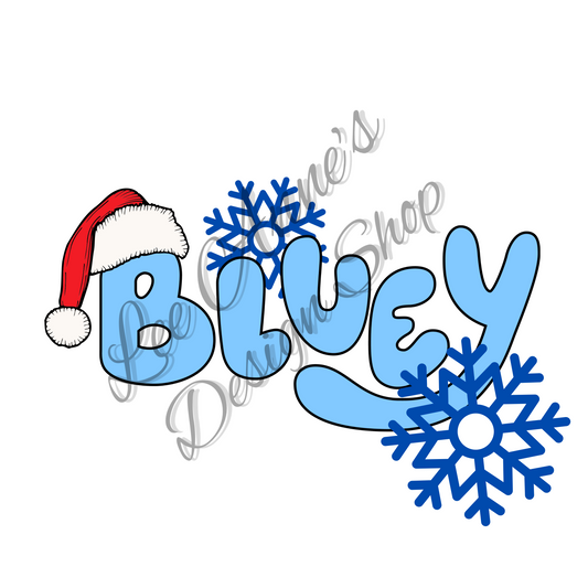 Blue Dog Chistmas Sublimation