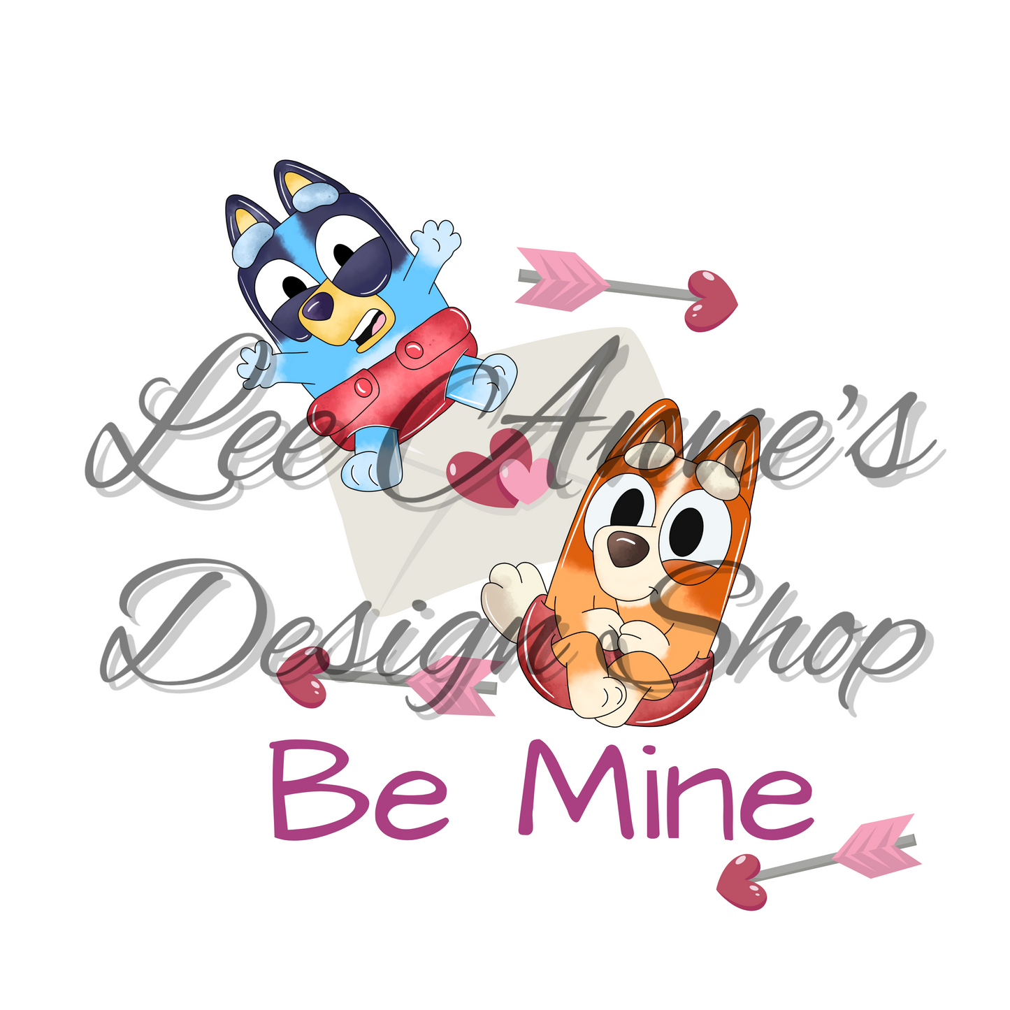 Blue Dog Valentines Sublimation