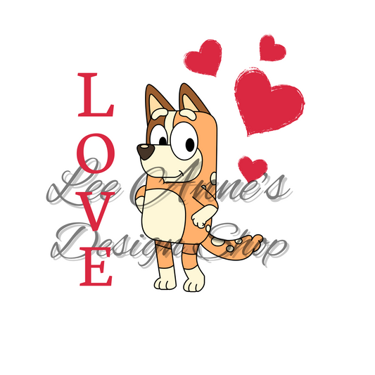 Blue Dog Valentines Sublimation