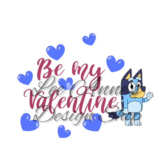 Blue Dog Valentines Sublimation