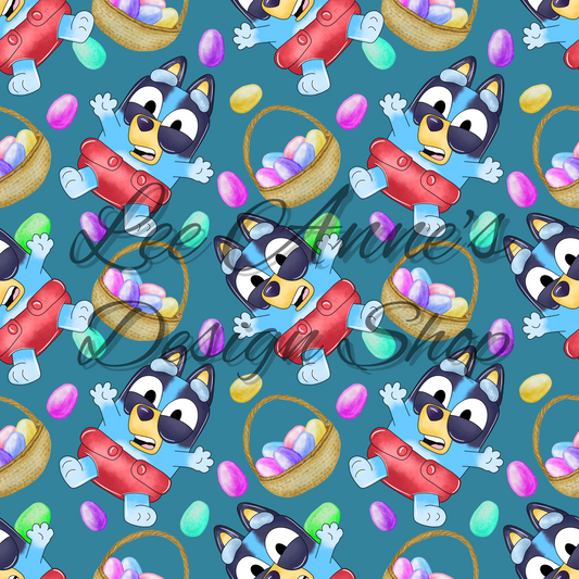 Blue Dog Easter Seamless