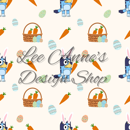 Blue Dog Easter Seamless