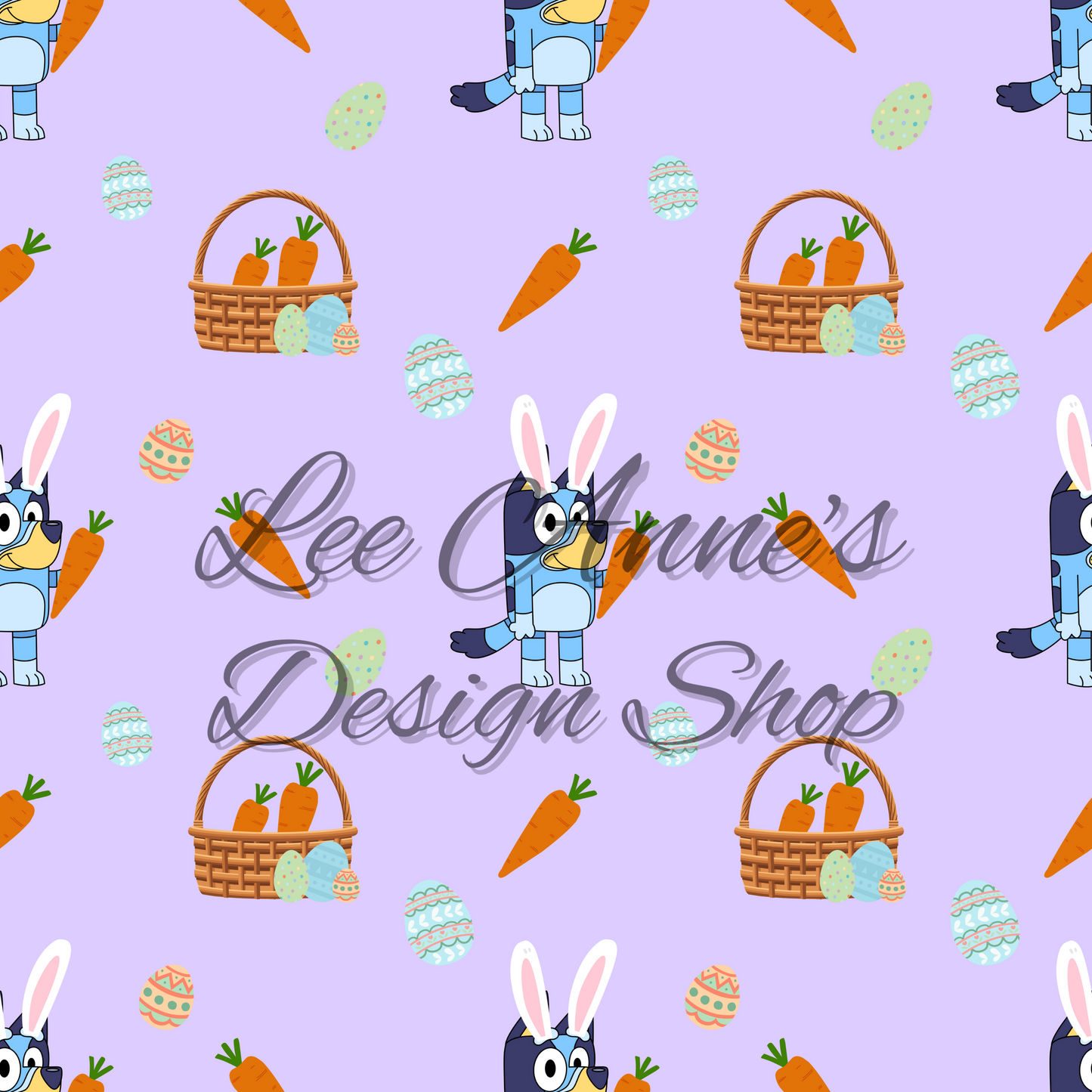Blue Dog Easter Seamless