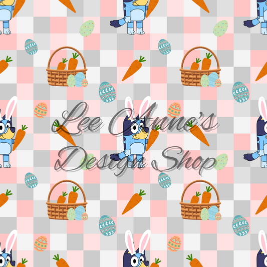 Blue Dog Easter Seamless