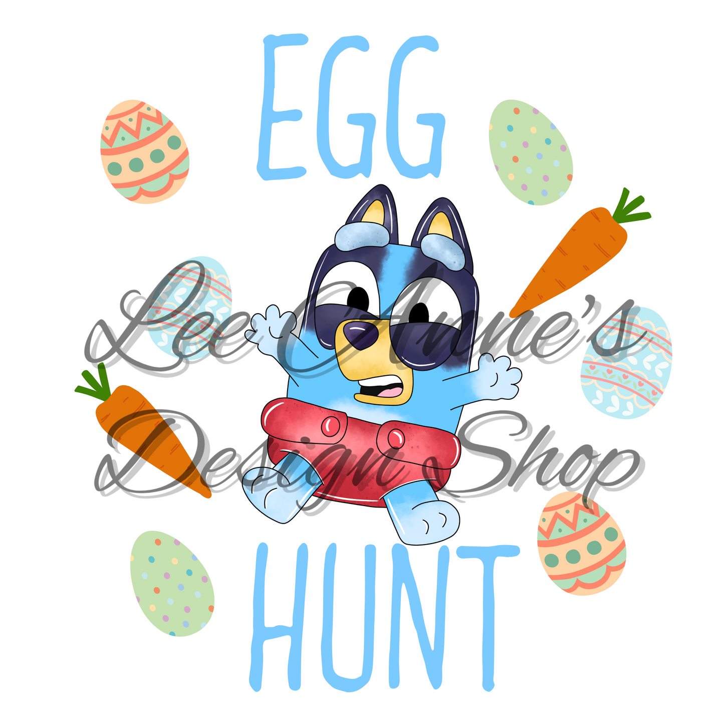Blue Dog Easter Sublimation
