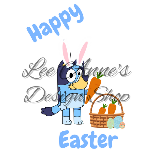 Blue Dog Easter Sublimation
