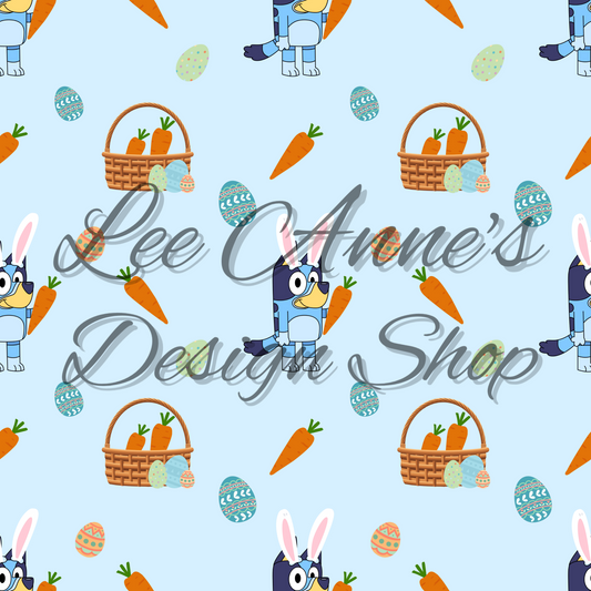 Blue Dog Easter Seamless