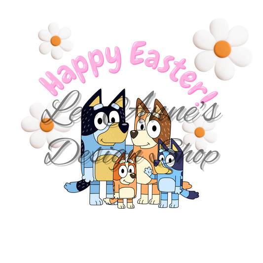 Blue Dog Easter Sublimation
